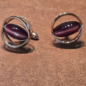 Vintage SWANK Striped Tiger's Eye Cuff Links with gold metal- Great Condition